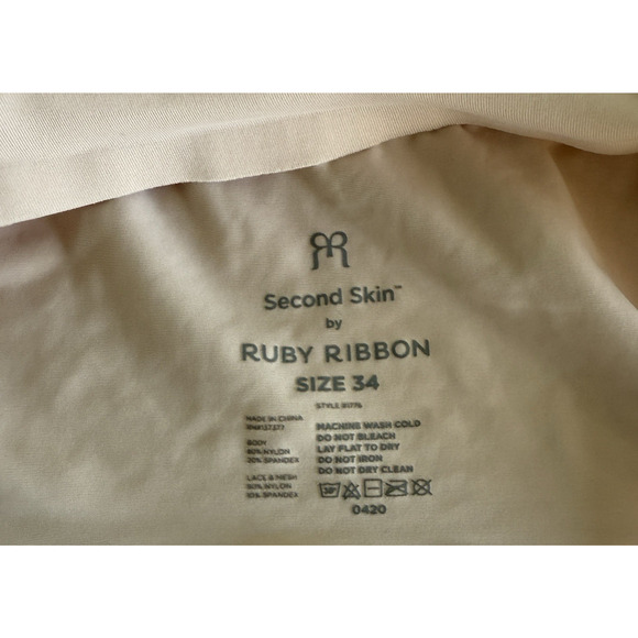 RUBY RIBBON LACE SECOND SKIN DEMIETTE Nude Womens 34 #0420 - Picture 3 of 3